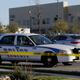 Police near the detonation of a package bomb at a Schertz, Texas, FedEx facility.